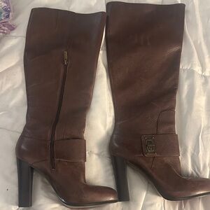 Enzo Angiolini - Size 11 - High Heeled Eaasterisk Brown Leather Boots